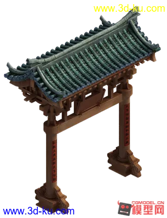 3D打印模型游戏主城牌坊的图片