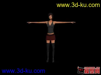 3个女性模型附加骨骼的图片