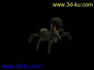 3D打印模型洞穴蠕虫【骨骼+动作】的图片