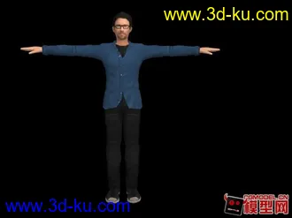 3个男性模型附加骨骼的图片