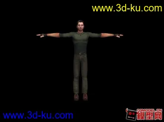3个男性模型附加骨骼的图片