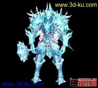 西方龙、冰战士、黄金麒麟的模型的图片