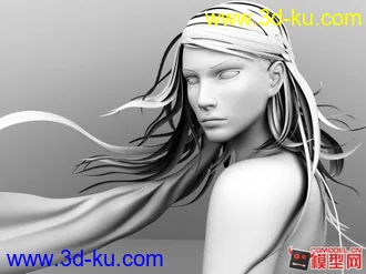 3D打印模型女人半身像，无材质。的图片