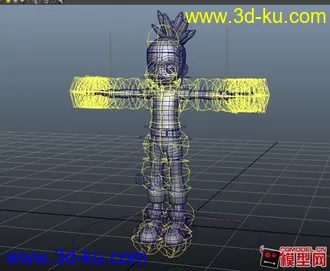 3D打印模型Maya卡通小人 标准骨骼素体的图片