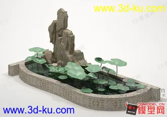 精品园林小景模型  组合好的   压缩包名称为模型面数的图片