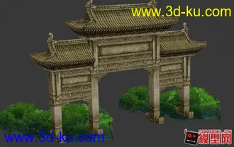 中国古代游戏牌坊模型一枚。的图片