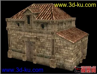 中世纪 西方民居3D模型，低模，2048贴图的图片