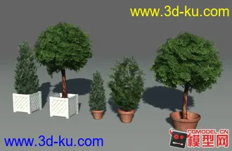 3D打印模型公园 园林景观（合集）树林灌木花卉草皮花架休闲椅喷泉的图片