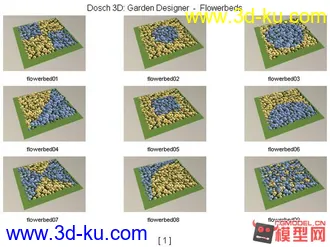 3D打印模型公园 园林景观（合集）树林灌木花卉草皮花架休闲椅喷泉的图片