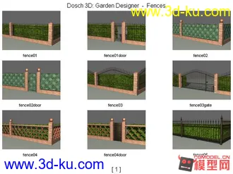 3D打印模型公园 园林景观（合集）树林灌木花卉草皮花架休闲椅喷泉的图片