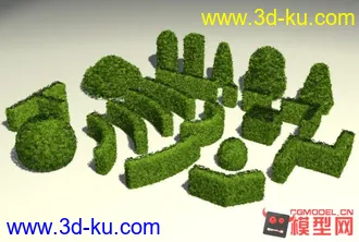3D打印模型公园 园林景观（合集）树林灌木花卉草皮花架休闲椅喷泉的图片