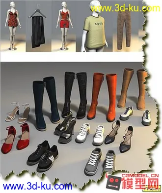 3D打印模型精品橱窗服装鞋子的图片
