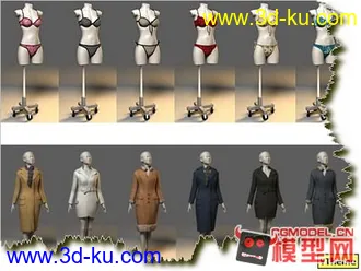 3D打印模型精品橱窗服装鞋子的图片
