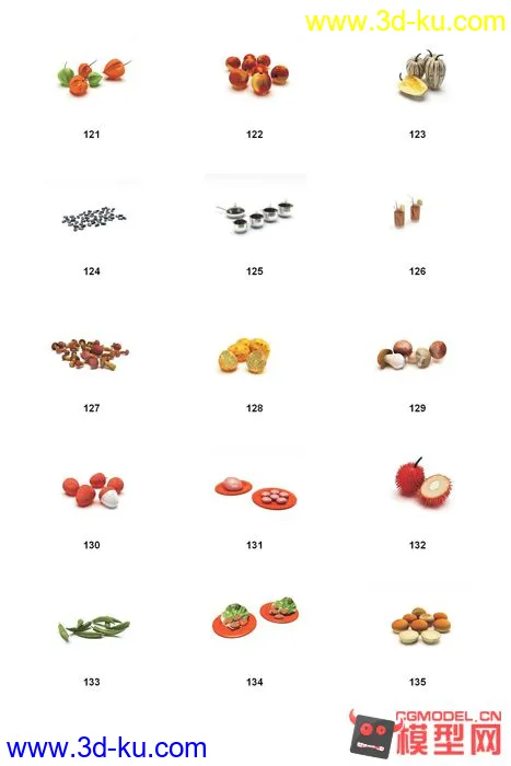 各种水果 食物 杂货 大合集 (苹果橙子柠檬...辣椒花菜...面包..咖啡..等等...模型的图片4