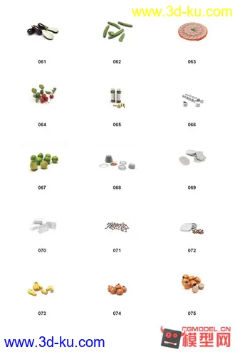 3D打印模型各种水果 食物 杂货 大合集 (苹果橙子柠檬...辣椒花菜...面包..咖啡..等等...的图片