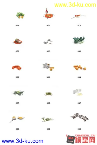 3D打印模型各种水果 食物 杂货 大合集 (苹果橙子柠檬...辣椒花菜...面包..咖啡..等等...的图片
