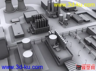 3D打印模型工厂场景。面数中。的图片