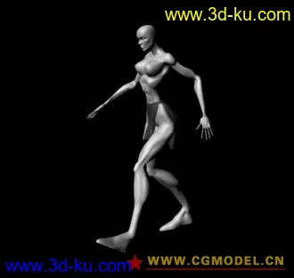 3D打印模型女新角色。带骨骼。和动画。的图片