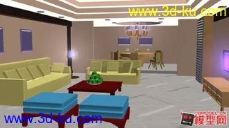 3D打印模型室内烘培场景低模的图片