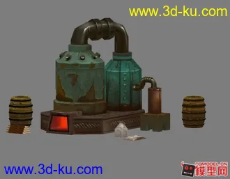 3D打印模型蒸汽机的图片
