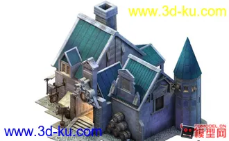 3D打印模型一个欧美风格的房子 蛮精细的的图片