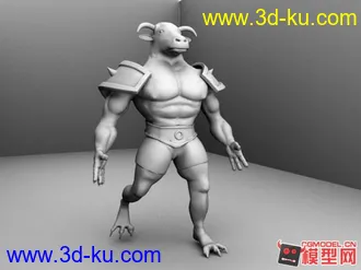 3D打印模型怪物牛头人，可以考虑下载，玛雅文件的图片