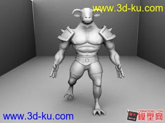 3D打印模型怪物牛头人，可以考虑下载，玛雅文件的图片