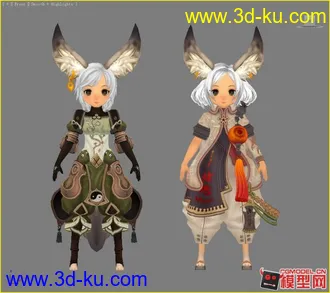 3D打印模型古代风格的古装卡通人物小集锦的图片