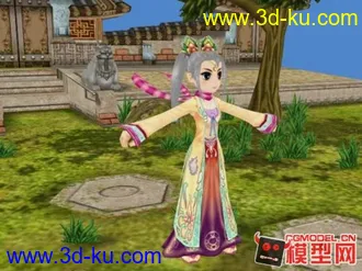 3D打印模型古代风格的古装卡通人物小集锦的图片