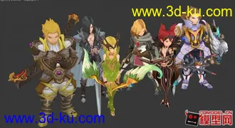 3D打印模型古代风格的古装卡通人物小集锦的图片