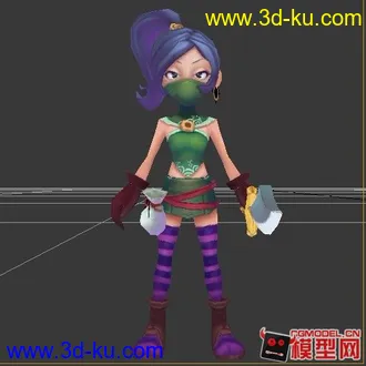 3D打印模型古代风格的古装卡通人物小集锦的图片