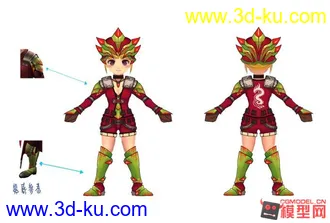 3D打印模型古代风格的古装卡通人物小集锦的图片