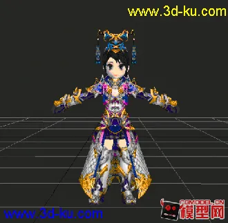 3D打印模型古代风格的古装卡通人物小集锦的图片