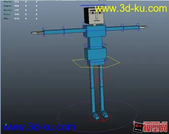 3D打印模型一个方块人，面数超少，layout或者动作练习用，很好用的图片