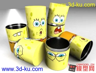 3D打印模型海绵宝宝保温杯的图片