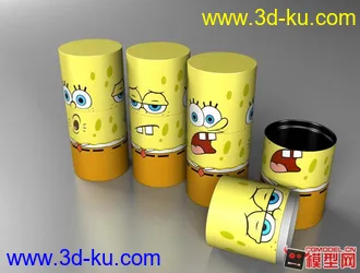 3D打印模型海绵宝宝保温杯的图片