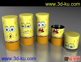 3D打印模型海绵宝宝保温杯的图片