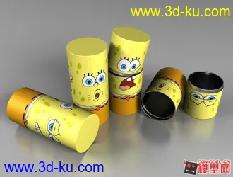 3D打印模型海绵宝宝保温杯的图片