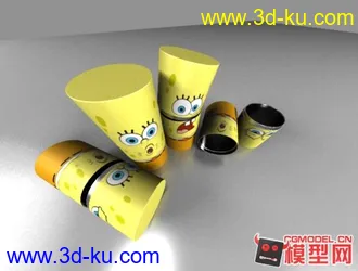 3D打印模型海绵宝宝保温杯的图片