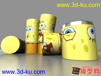3D打印模型海绵宝宝保温杯的图片