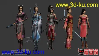 3D打印模型武侠风格美女小集锦的图片