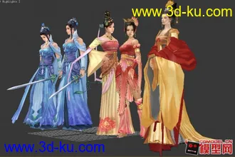3D打印模型武侠风格美女小集锦的图片