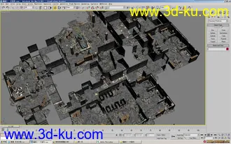 3D打印模型一套大室内废墟场面，超级经典，带贴图的图片