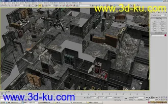 3D打印模型一套大室内废墟场面，超级经典，带贴图的图片