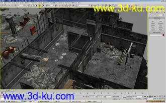 3D打印模型一套大室内废墟场面，超级经典，带贴图的图片