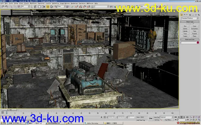 一套大室内废墟场面，超级经典，带贴图模型的图片9