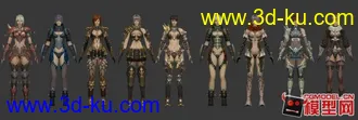 3D打印模型一群古老写实风格美女的图片
