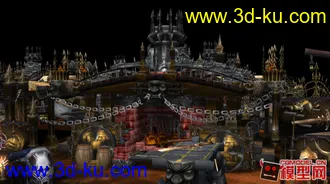 3D打印模型东方古建筑场景小集锦的图片