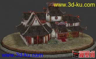 3D打印模型东方古建筑场景小集锦的图片