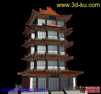3D打印模型东方古建筑场景小集锦的图片